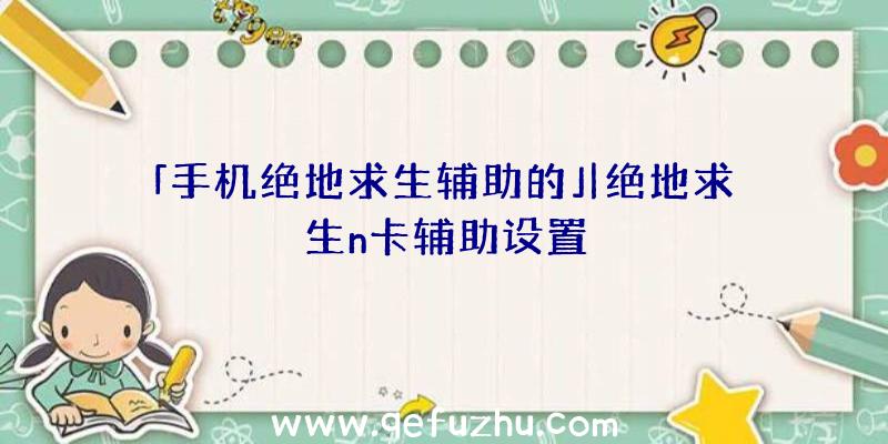 「手机绝地求生辅助的」|绝地求生n卡辅助设置